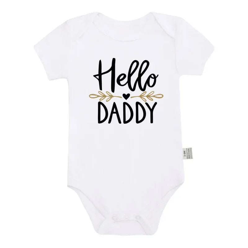 Hello Daddy Baby Announcement Romper back view