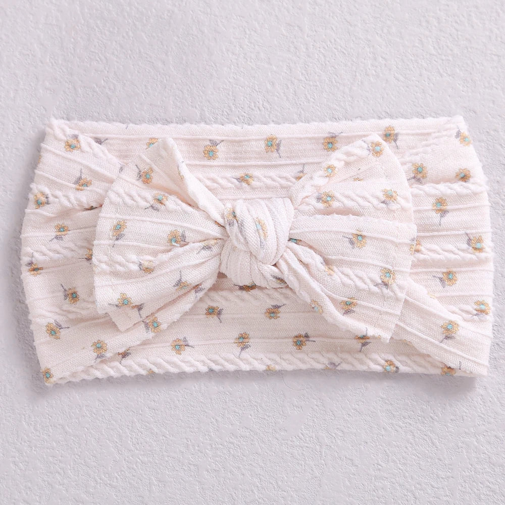 Bow Print Baby Headband Set