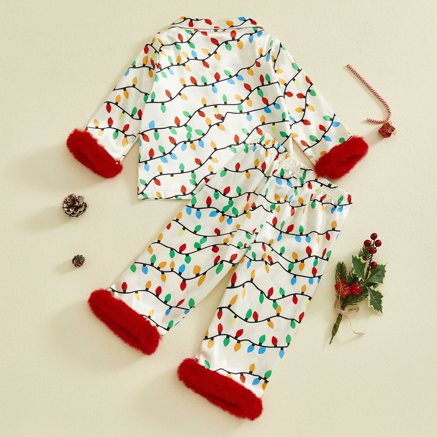 Holiday Lights Satin Pajama Set