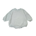 Detail of O-neck collar on Oversized Basic Sweatshirt Romper
