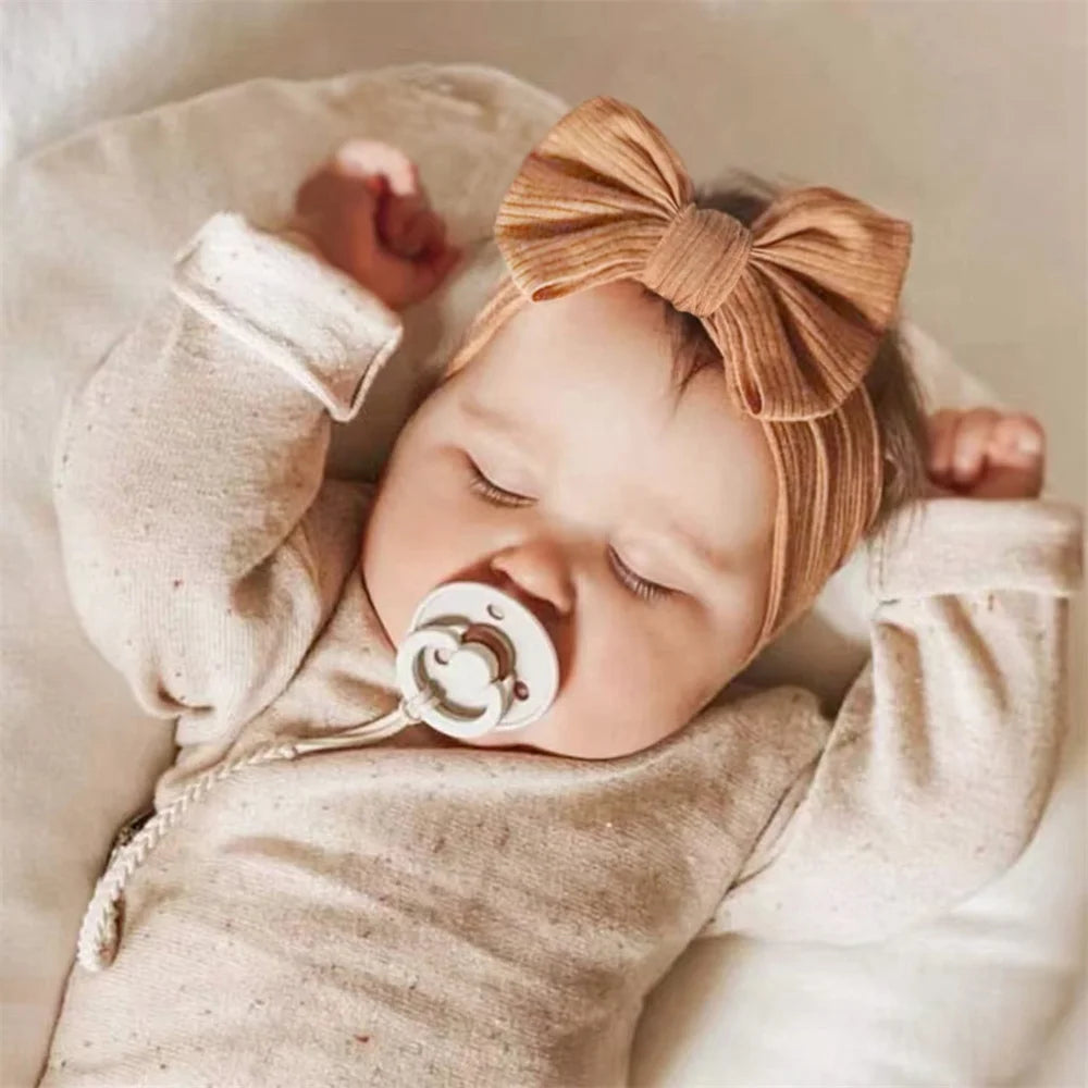 Bow Print Baby Headband Set