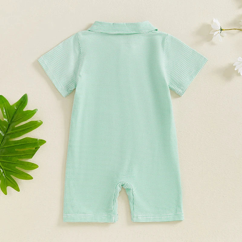 Fairway Stripe Polo Romper, product view 4