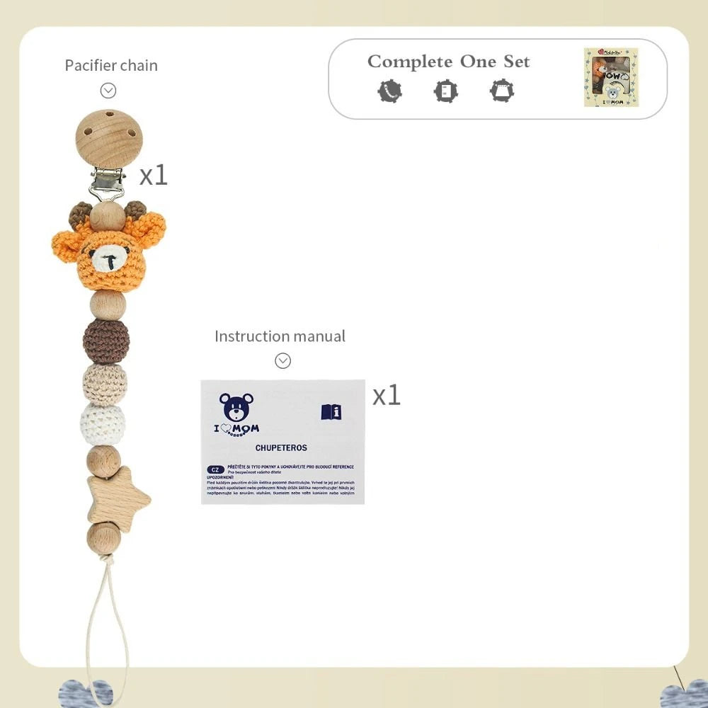 Crochet Animal Pacifier Clip