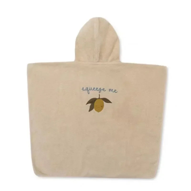 Embroidered Cotton Hooded Bathrobe Set, product view 10