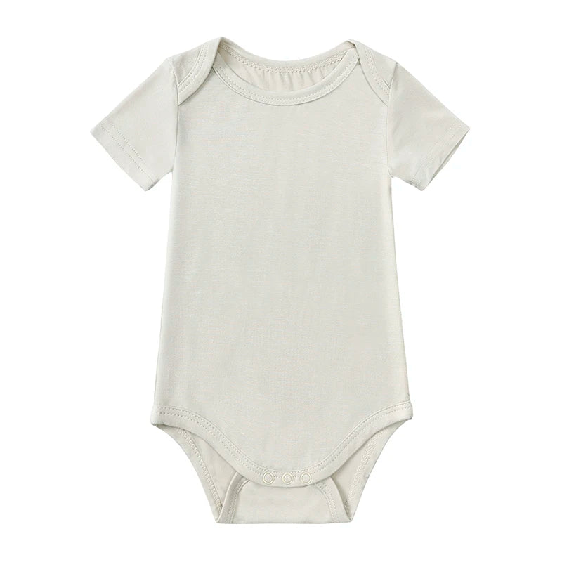 Soft Bamboo Short Sleeve Bodysuit - Cream, product view