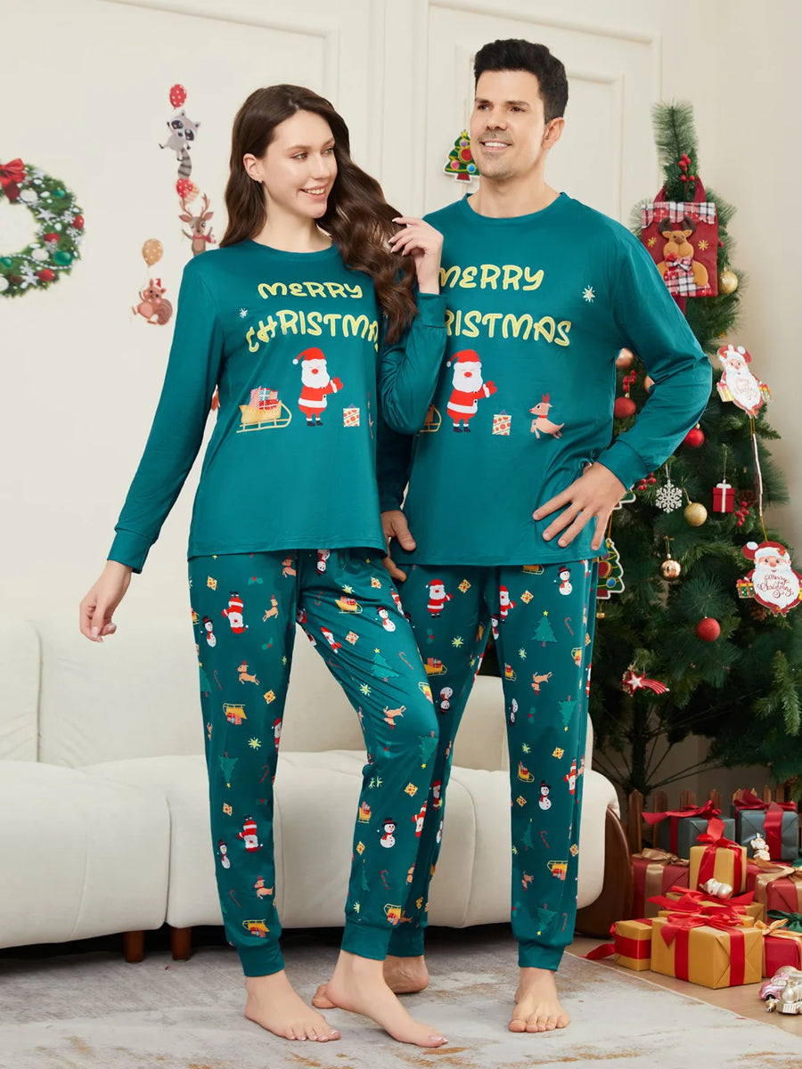 Merry Christmas Green Family Pajamas