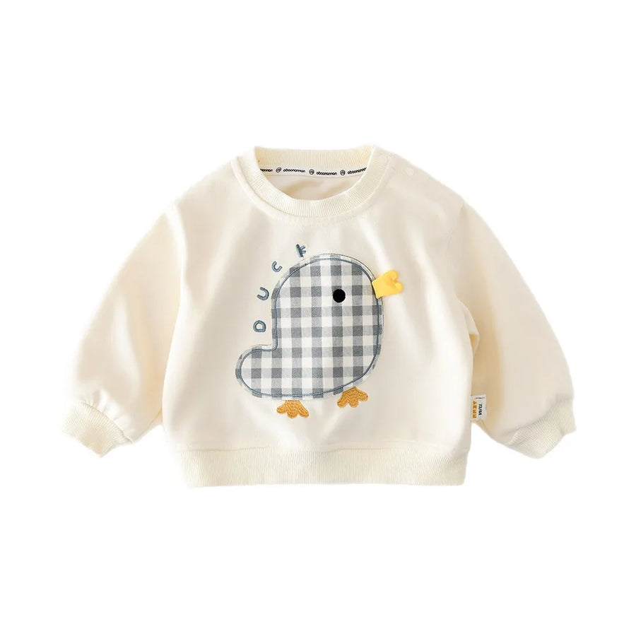 Cartoon Print Long Sleeve Sweatshirt for Toddlers