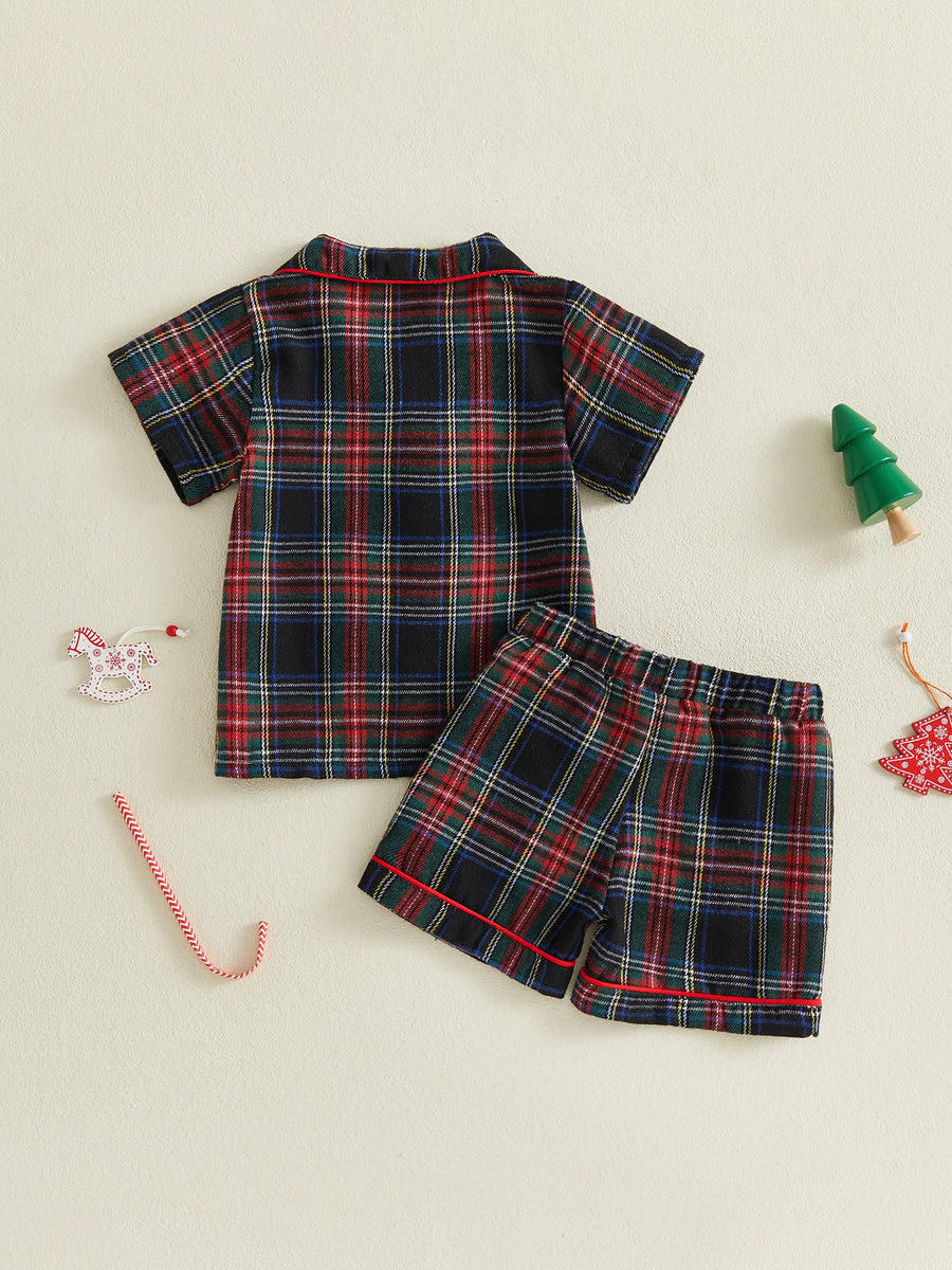 Holiday Plaid Short Pajama Set