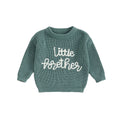 Baby boy wearing autumn winter letter embroidery knit sweater