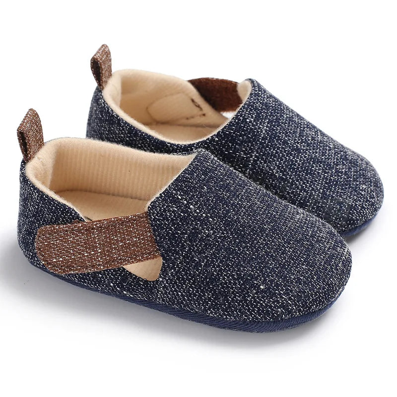 Navy soft cotton baby shoes