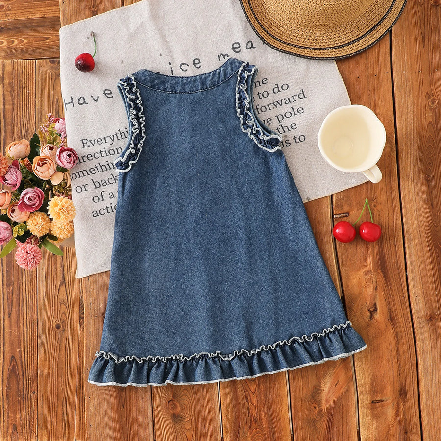 Clara Ruffle Denim Dress – detail 2