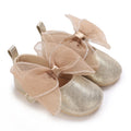 Silver Tulle Bow Crib Shoe baby first walkers
