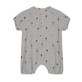 Baby wearing soft cotton romper outdoors