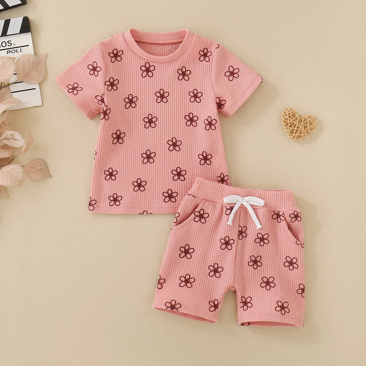 Petite Fleur Pink Tee & Shorts Set – product view