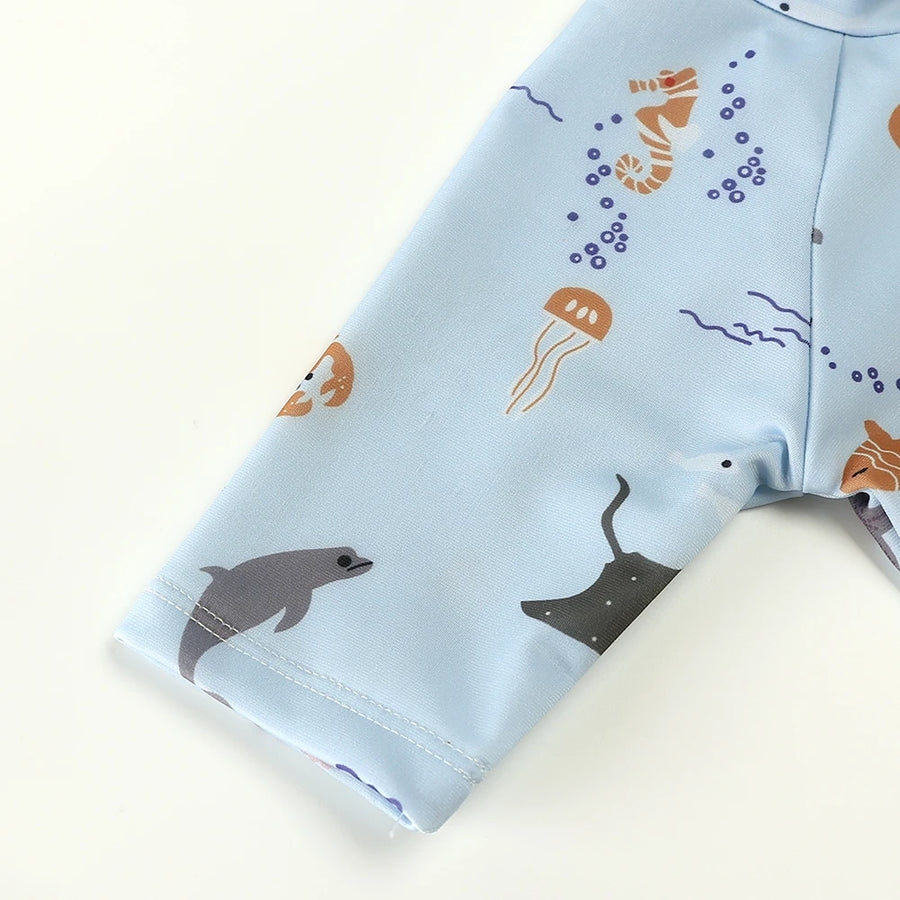 Sunlit Swim Romper - Ocean, product view 4