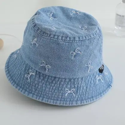 Bow Detail Fisherman Hat in multiple blue shades
