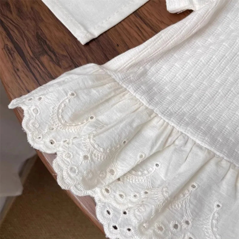 Aveline Lace-Hem Cotton Tee, detail 2