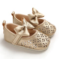 Gold Cutout Bow Mary Jane baby first walkers