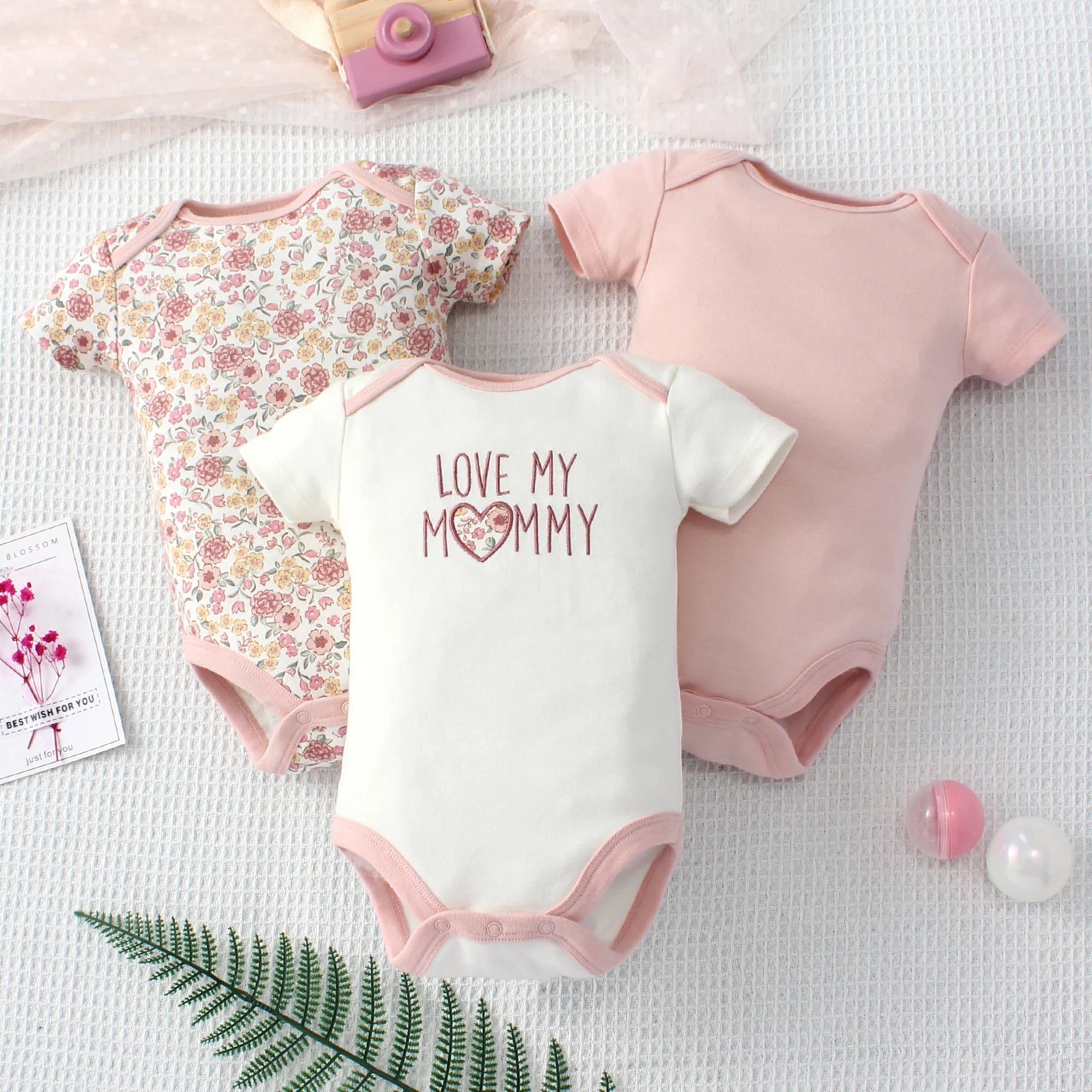 Girly Gentle Bodysuit Set (3-Pack)