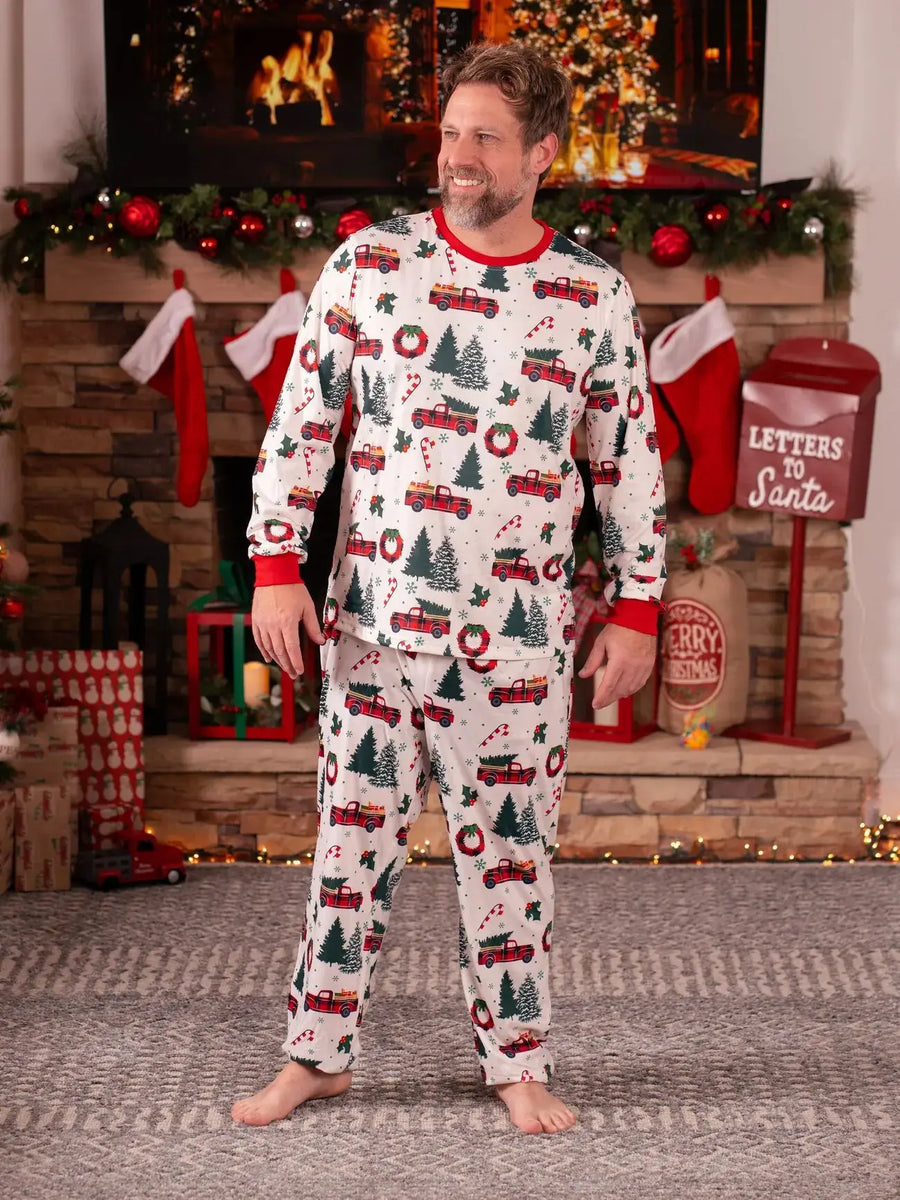 Christmas Tree & Car Print Family Pajamas