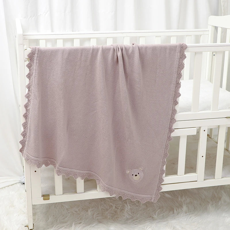 Knitted Bear Cartoon Baby Blanket, product view 6
