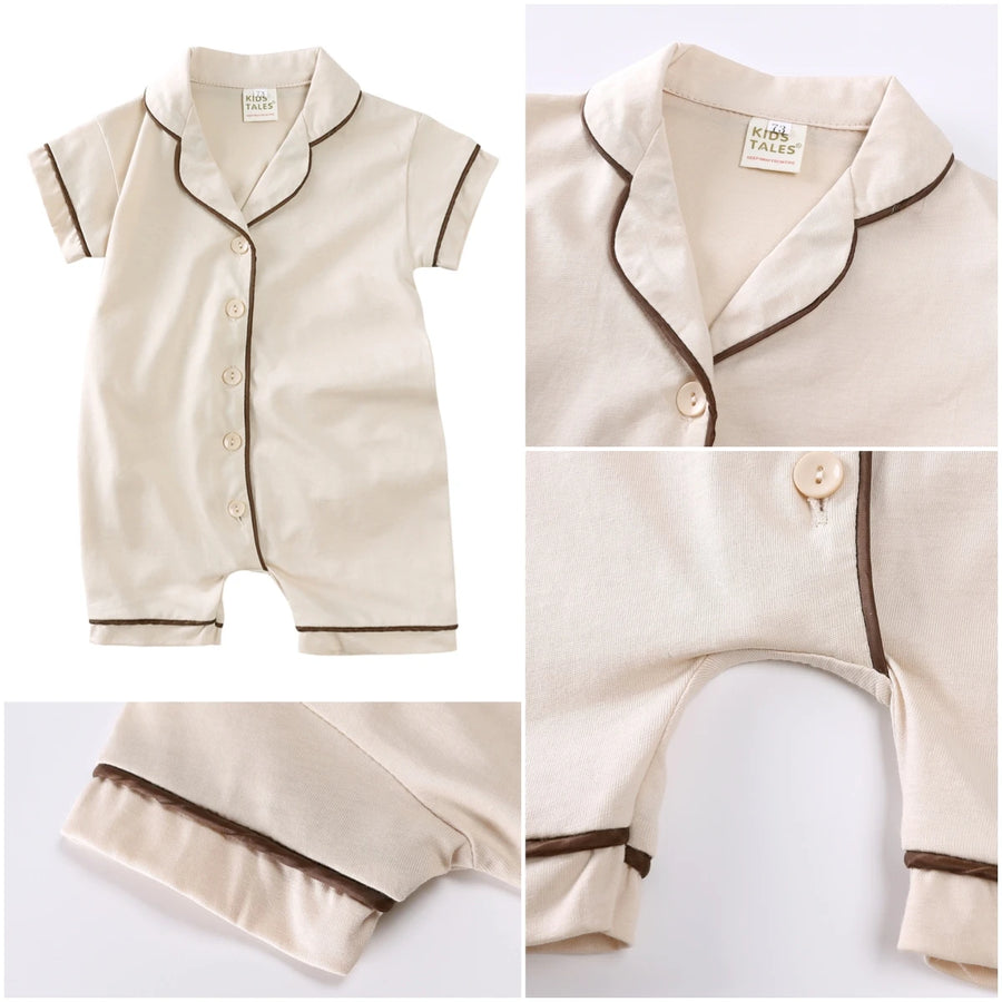 Classic Button Pajama Romper, product view 4