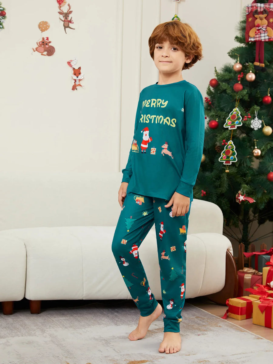 Merry Christmas Green Family Pajamas
