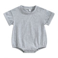 Short Sleeve Solid Color Infant Bodysuit Jumpsuit