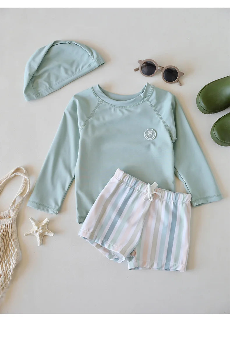Printed Long Sleeve Swimwear Set for Toddlers