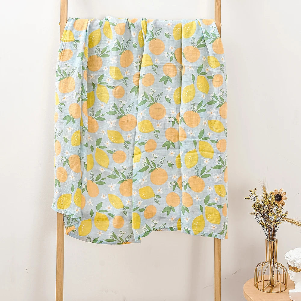 Citrus Garden Bamboo Muslin Swaddle Blanket, product view