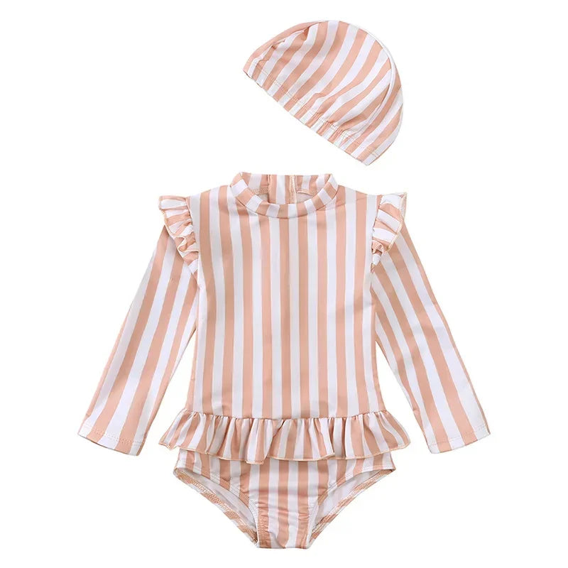 Seaside Swim Set - Pink stripes, product view 2