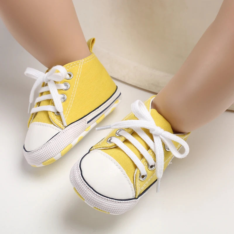 Pale Yellow Classic Canvas baby sneakers