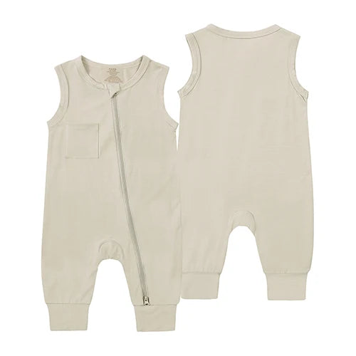 Essentials Summer Baby Romper Clothes Bamboo Fiber Jumpsuit Sleeveless Onesies Pajamas Solid Bodysuit For
