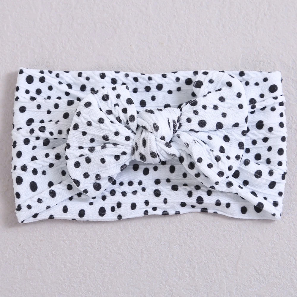 Bow Print Baby Headband Set