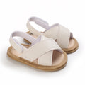 White Cross-Strap soft sole baby sandals