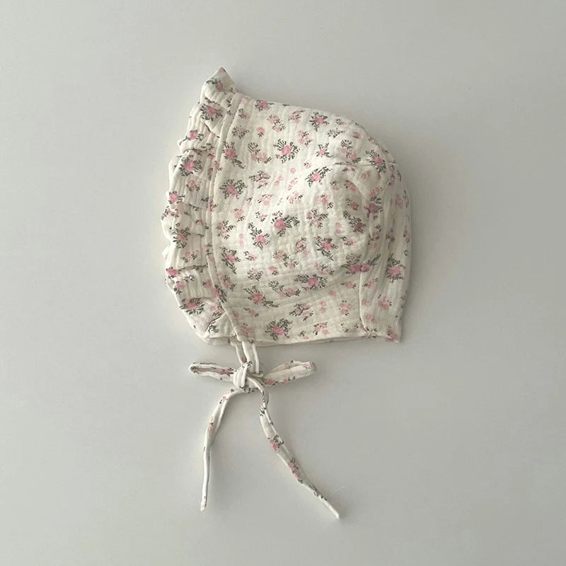Floral Baby Hat with Ear Protection Design