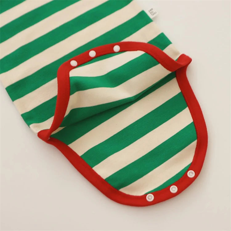 Christmas Stripe Bodysuit & Pants Pajama Set