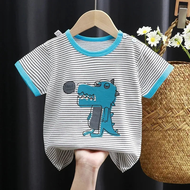 Léo Stripe Dino Cotton T-Shirt – featured product image