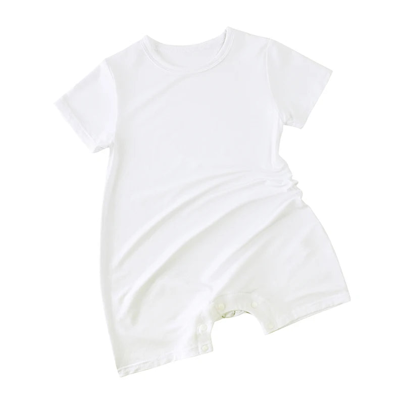 Short Sleeve Shortie Romper - White front product view
