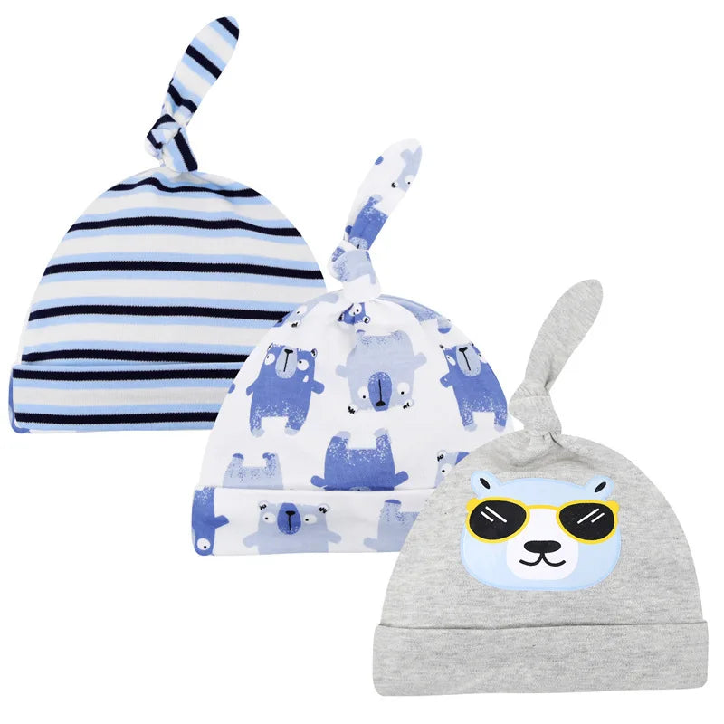 Cotton Cartoon Baby Cap Set