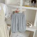 Baby Cotton Plaid Jogger Pants with Elastic Waistband