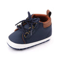 Blue high-top lace-up baby sneaker