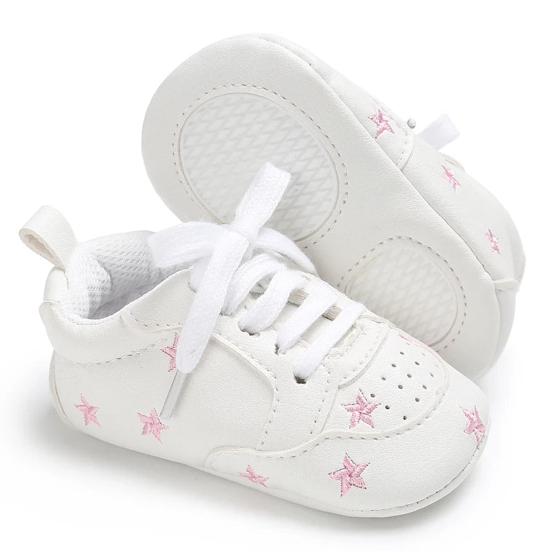 Pink Star Lace-Up Little Steps baby sneakers