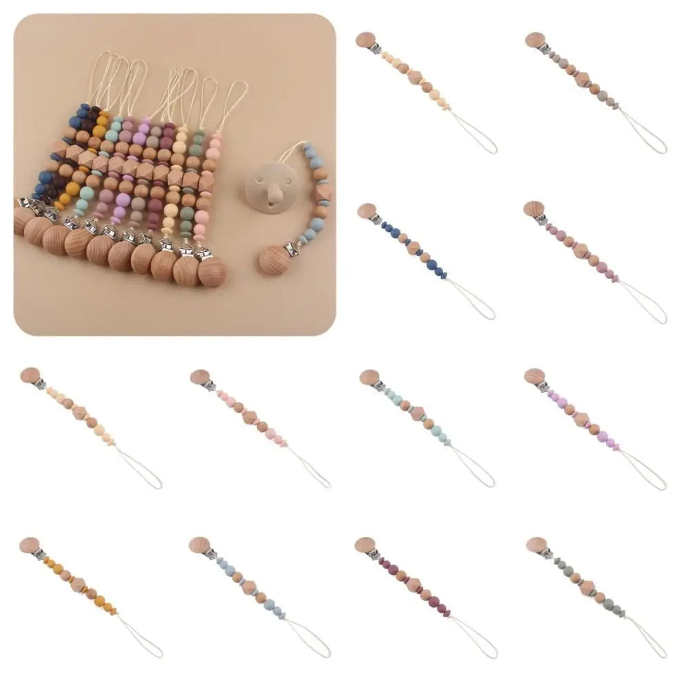 Octagonal Bead Pacifier Clip