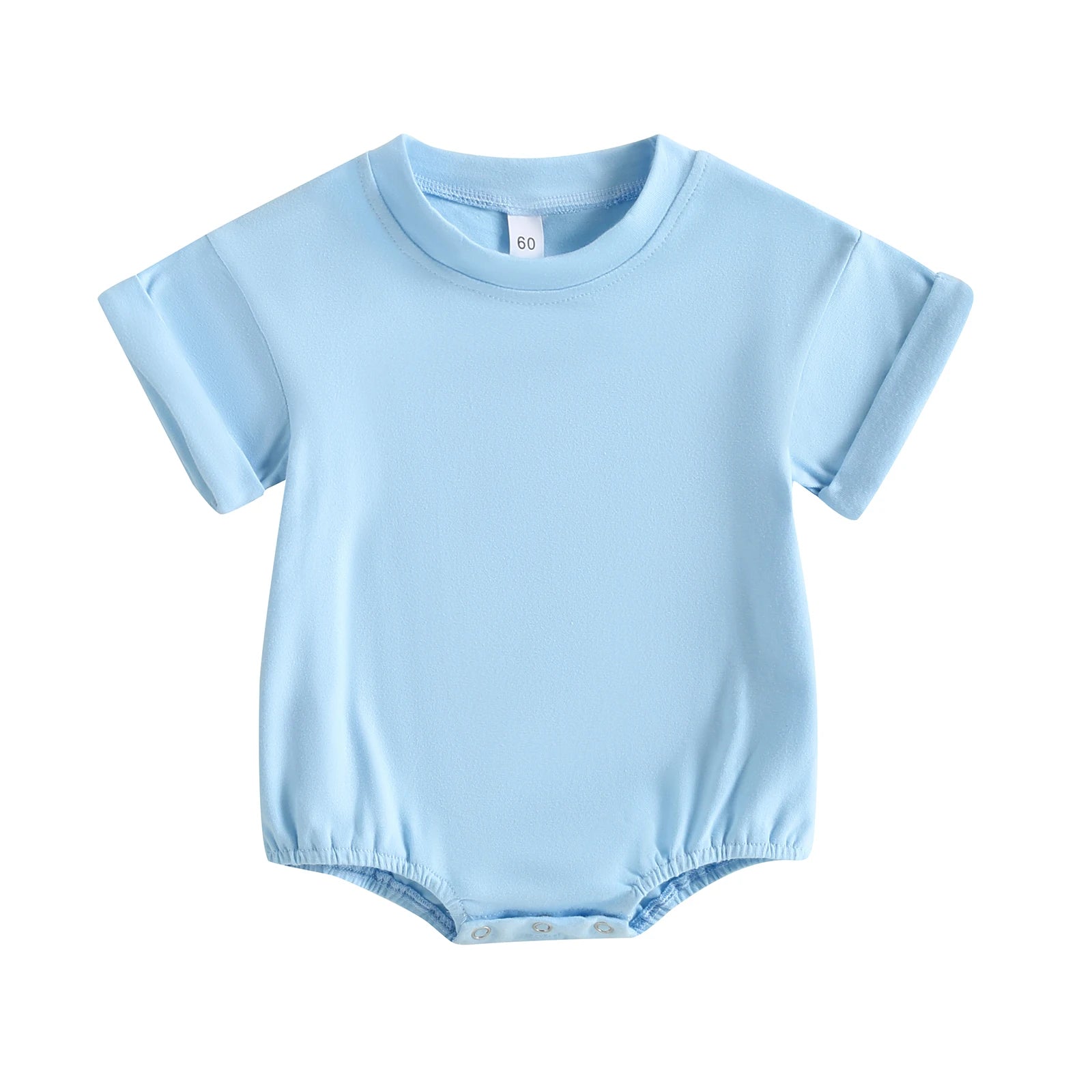 Short Sleeve Solid Color Infant Bodysuit Jumpsuit