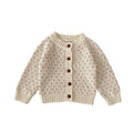 Heart Print Baby Girl Sweater Cardigan Long Sleeve Knit Top Warm Knitwear Coat