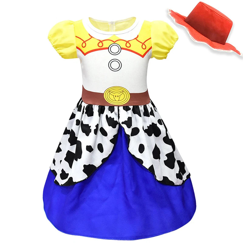Western cowgirl dress costume with red hat
