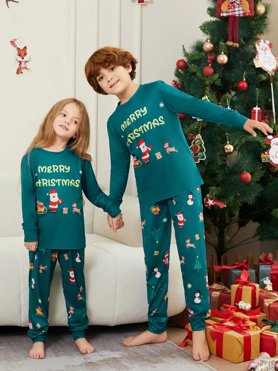 Merry Christmas Green Family Pajamas