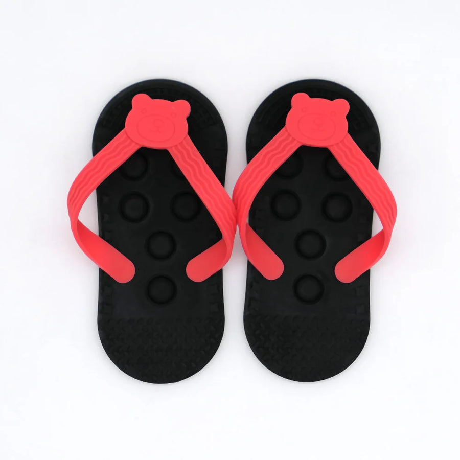 Silicone flip-flop teether for baby soothing gums