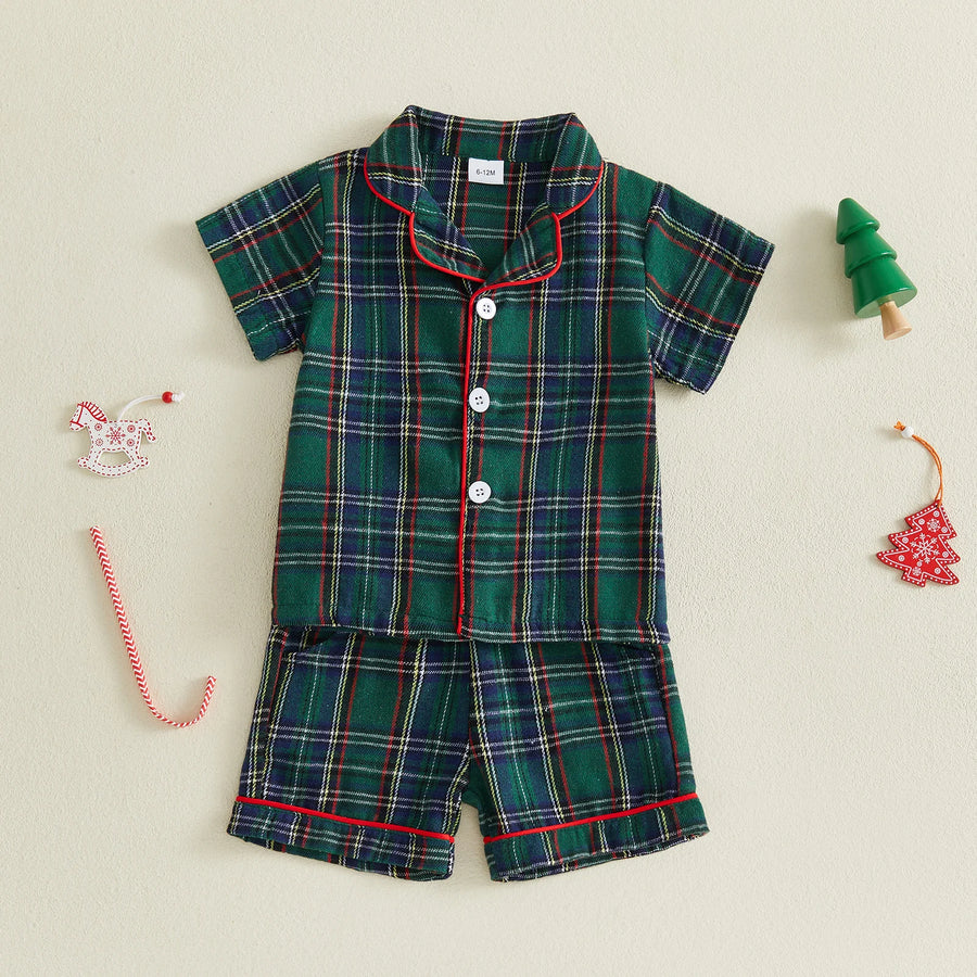 Holiday Plaid Short Pajama Set